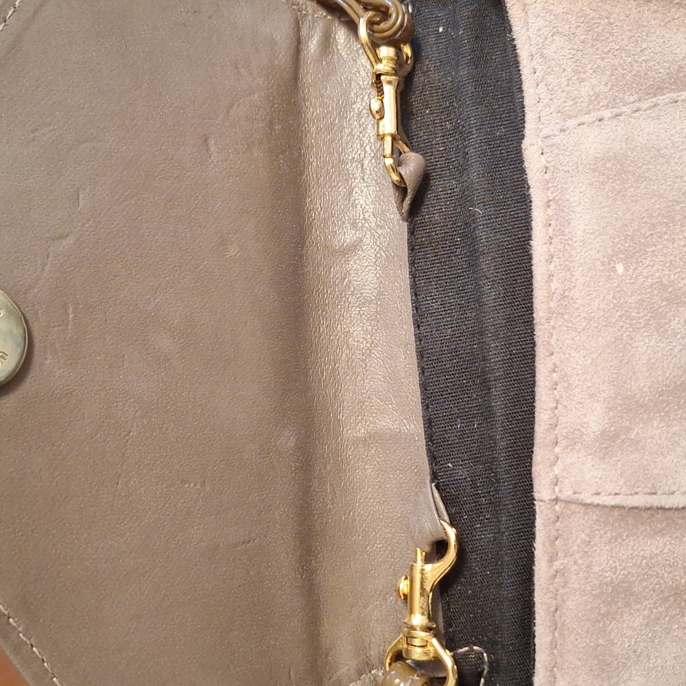 Rare Vtg Jasmin genuine suede leather snakeskin crossbody bag purse Hong Kong - Picture 7 of 7